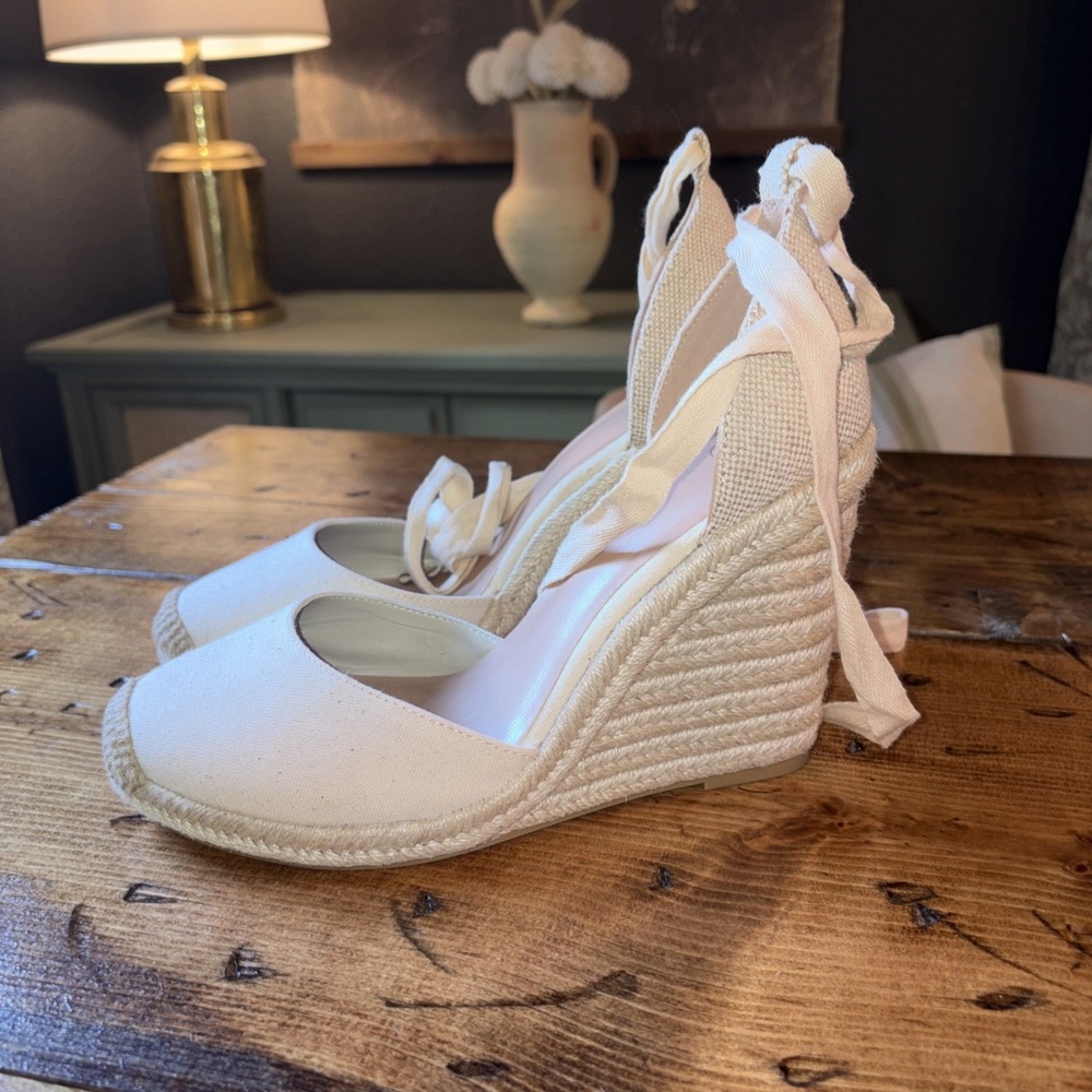 Women's Size 10 Platform Espadrilles Tie Ankle Boho Shoes